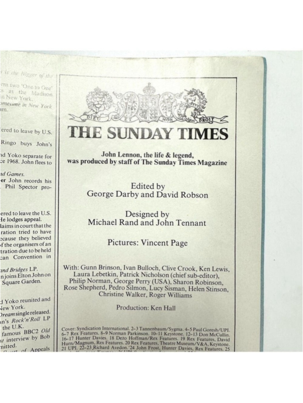 John Lennon glossy special edition Sunday Times London England The Beatles - Picture 2 of 8